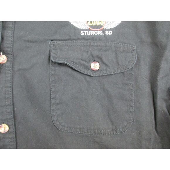 Regent & Co Shirt Mens 2XL XXL Black Button Up Black Hills Rally Sturgis‎ Casual - Picture 7 of 11